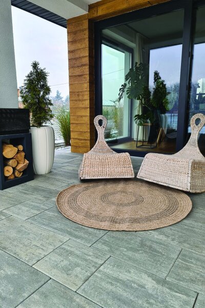 Koberec Indiana 08866A JUTE / BLACK kruh