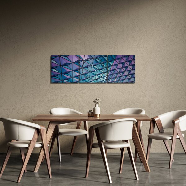Obraz - farebná štruktúra (s hodinami) (90x30 cm)
