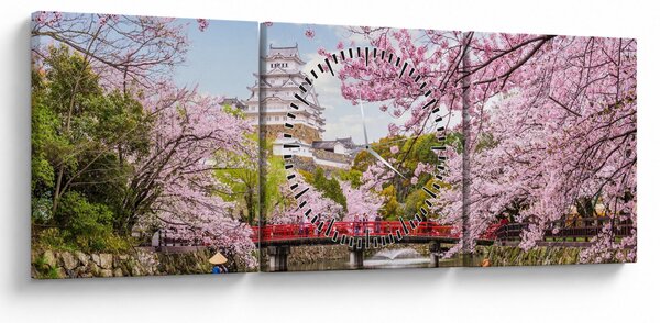 Obraz japonskej čerešne (s hodinami) (90x30 cm)
