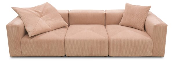 TROJMIESTNA POHOVKA, textil, ružová, ružové zlato MID.YOU - Sedačky, Online Only