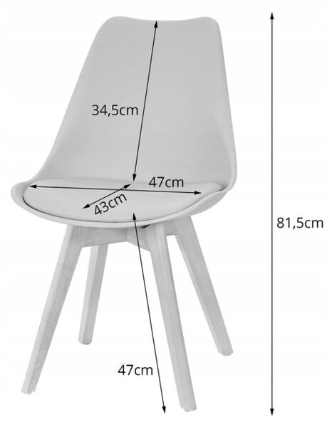 Jedálenský stôl KAMI biely 80 cm so štyrmi stoličkami MARK biele