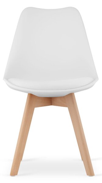 Jedálenský stôl KAMI biely 80 cm so štyrmi stoličkami MARK biele
