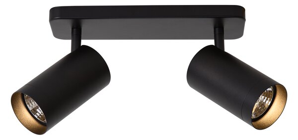 Moderné stropné svietidlo čierne 2-svetlové GU10 70mm - Jeana Luxe