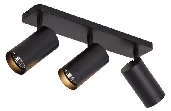 Moderné stropné svietidlo čierne 3-svetlové GU10 70mm - Jeana Luxe