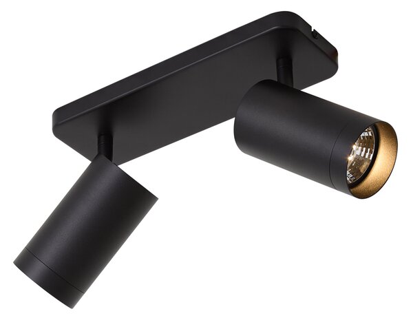 Moderné stropné svietidlo čierne 2-svetlové GU10 70mm - Jeana Luxe
