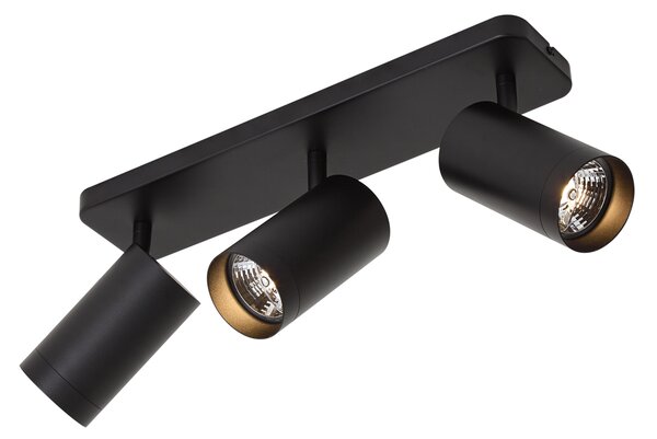 Moderné stropné svietidlo čierne 3-svetlové GU10 70mm - Jeana Luxe