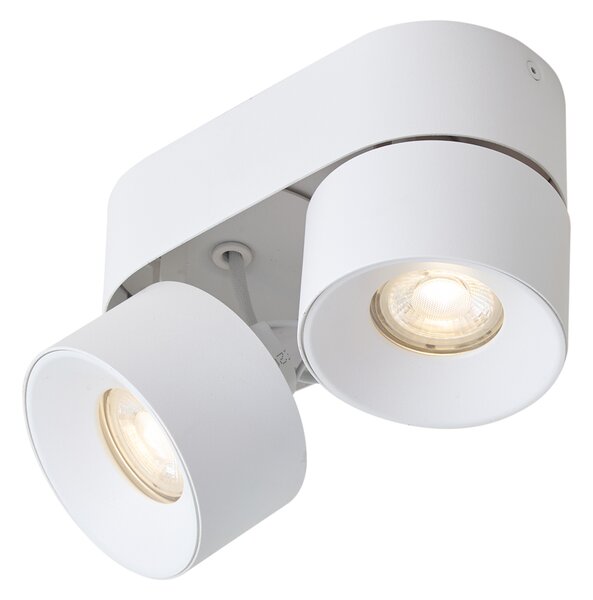Moderné prisadené bodové svietidlo biele GU10 50mm 2-svetlové naklápacie - Echo