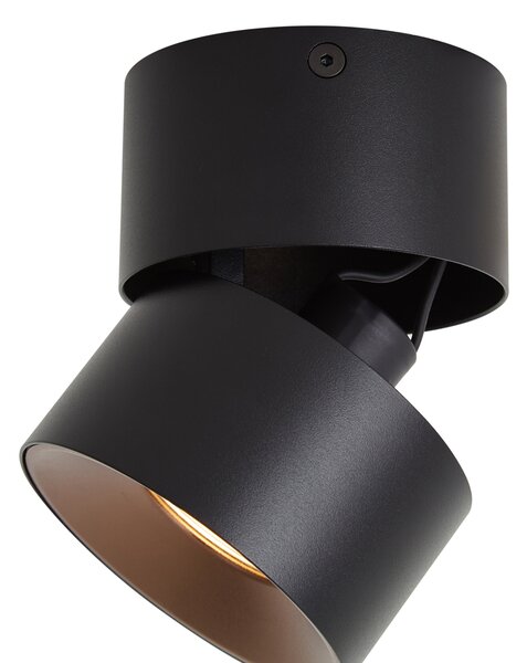 Moderné prisadené bodové svietidlo čierne GU10 50mm naklápacie - Echo
