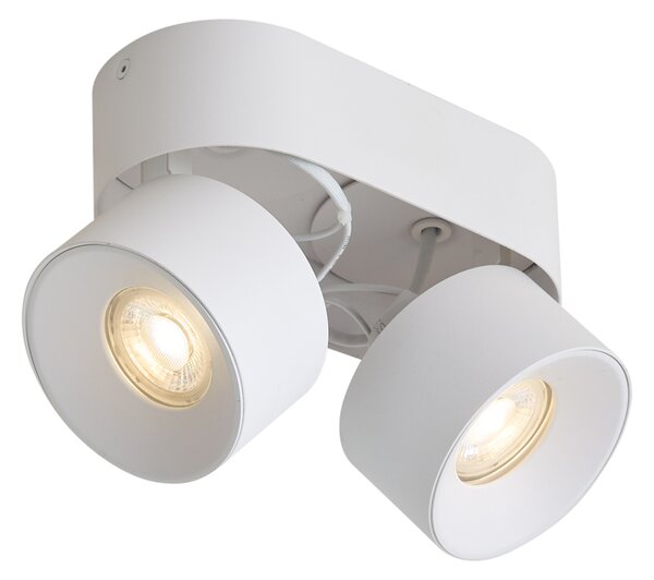Moderné prisadené bodové svietidlo biele GU10 50mm 2-svetlové naklápacie - Echo