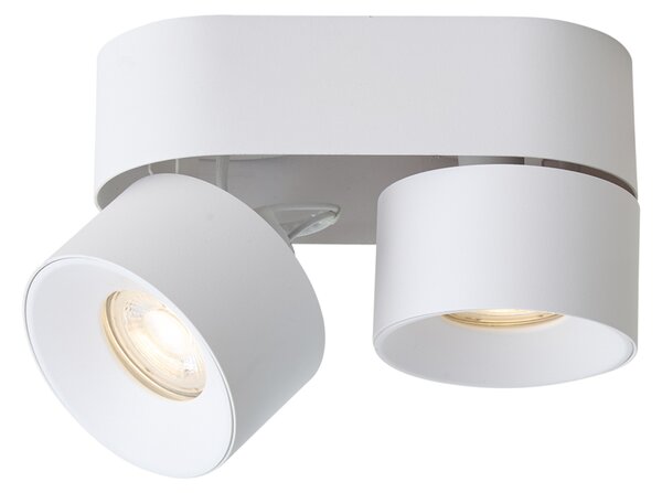 Moderné prisadené bodové svietidlo biele GU10 50mm 2-svetlové naklápacie - Echo