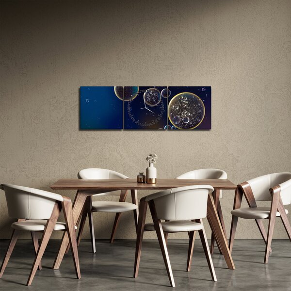 Obraz bublín (s hodinami) (90x30 cm)