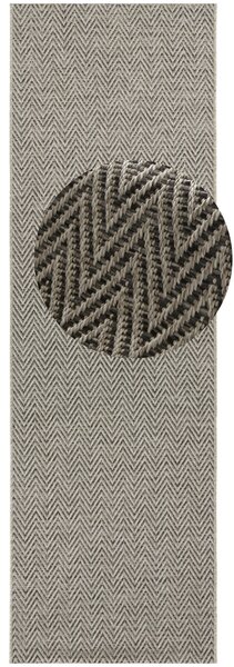 BT Carpet, Behúň Nature 104269 Grey / Anthracite – na von aj na doma, 80x250, šedá, chodba / predsieň