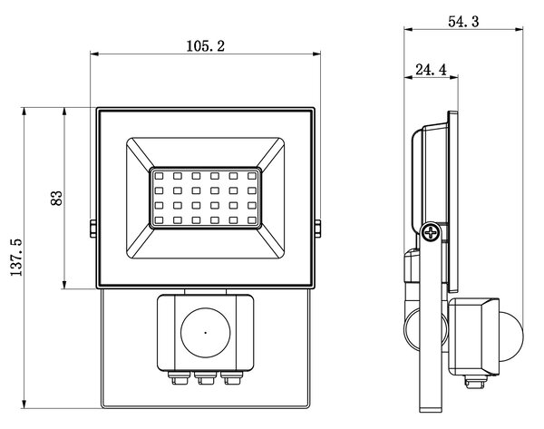 LED reflektor 20W - halogén s pohybovým a súmrakovým senzorom - 1800 lm, 4000K