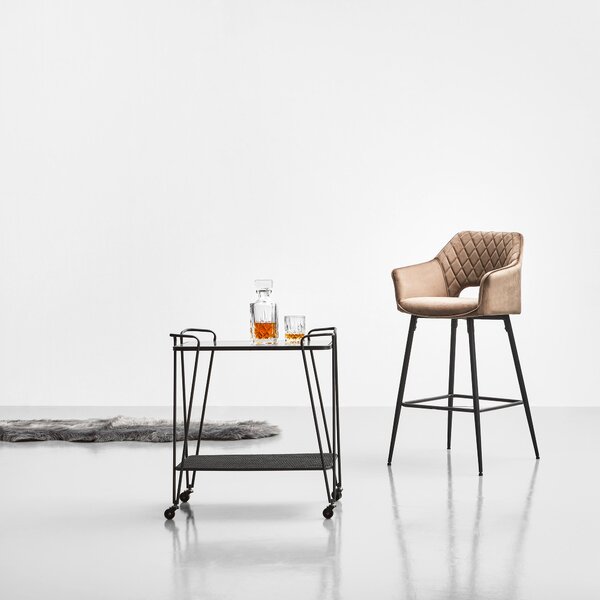 BAROVÁ STOLIČKA, čierna, taupe MID.YOU - Barový nábytok, Online Only