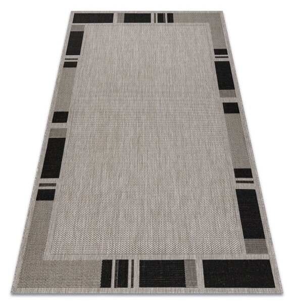 Koberec SIZAL FLOORLUX 20195 strieborný / čierny
