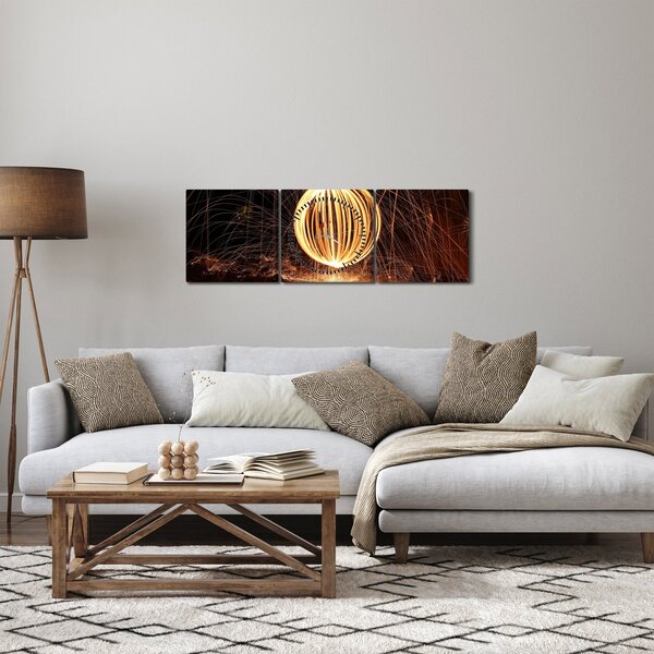 Obraz svetelnej gule (s hodinami) (90x30 cm)