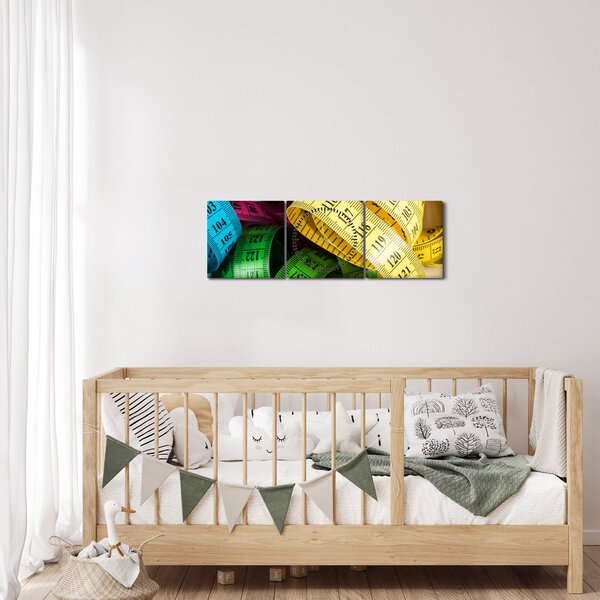 Obraz farebných metrov (s hodinami) (90x30 cm)