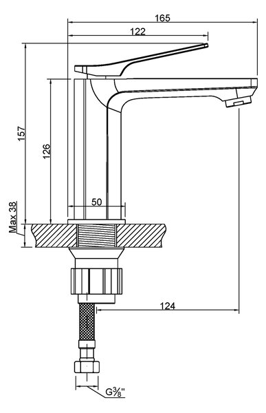 Invena Neri, umývadlová batéria h-157, medená matná, INV-BU-P1-014-L