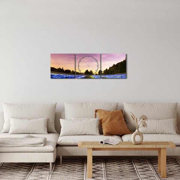 Obraz farebného poľa (s hodinami) (90x30 cm)