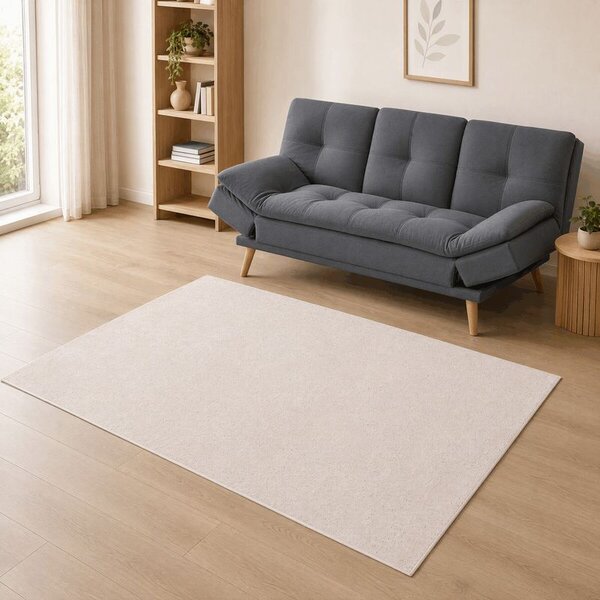 KOB-L3113, Moderný kusový koberec 160x230, béžový so štruktúrovaným vzorom