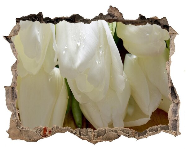 Samolepící nálepka fototapeta Biele tulipány