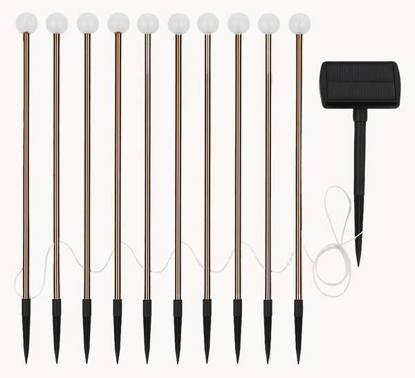 Stmievateľné solárne stĺpové LED lampy Lolly, 10 ks
