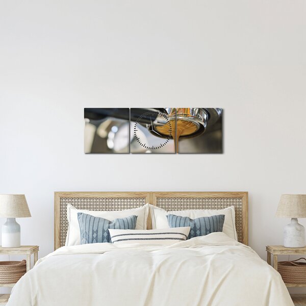 Obraz - espresso (s hodinami) (90x30 cm)