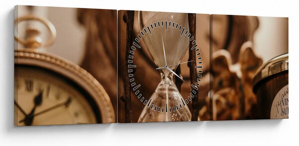 Obraz - presýpacie hodiny (s hodinami) (90x30 cm)