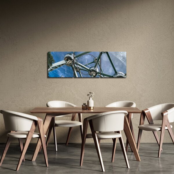 Obraz - atómium v Bruseli (s hodinami) (90x30 cm)
