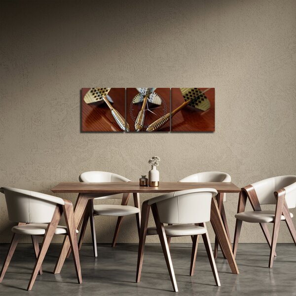 Obraz troch šípok (s hodinami) (90x30 cm)