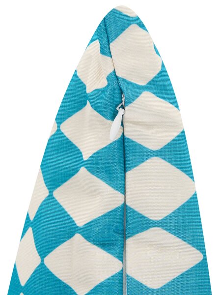 Sada 2 vonkajších dekoratívnych vankúšov tyrkysová polyester 45 x 45 cm štvorcový tvar moderný štýl záhrada exteriér