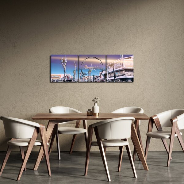 Obraz ulice v Las Vegas (s hodinami) (90x30 cm)