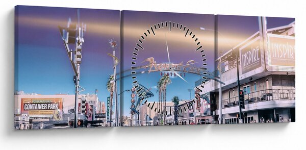 Obraz ulice v Las Vegas (s hodinami) (90x30 cm)