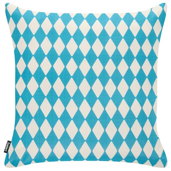 Sada 2 vonkajších dekoratívnych vankúšov tyrkysová polyester 45 x 45 cm štvorcový tvar moderný štýl záhrada exteriér