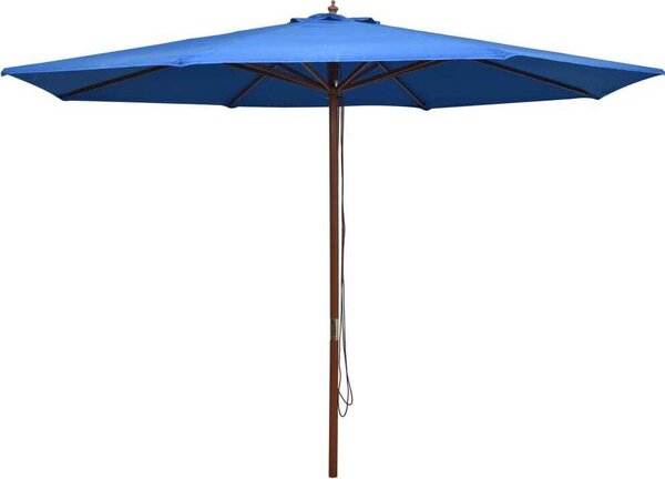 Maison Exclusive – Slnečník s dreveným nosníkom, 350 cm, modrá farba