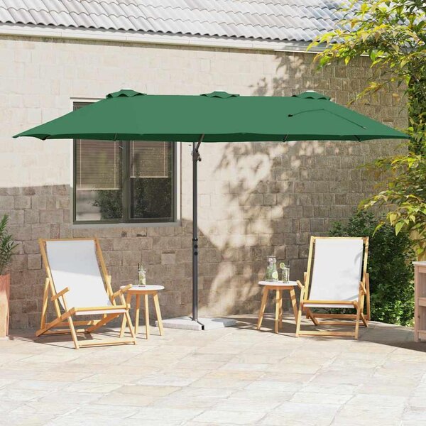 Maison Exclusive – Slnečník, zelený, 372 x 198 x 243 cm, materiál: polyester a hliník