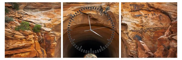 Obraz - tunel v skale (s hodinami) (90x30 cm)
