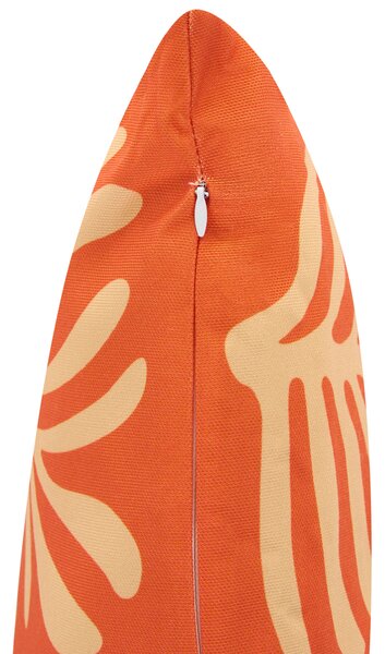 Sada 2 vonkajších dekoratívnych vankúšov oranžová polyester 45 x 45 cm štvorcový tvar moderný štýl záhrada exteriér
