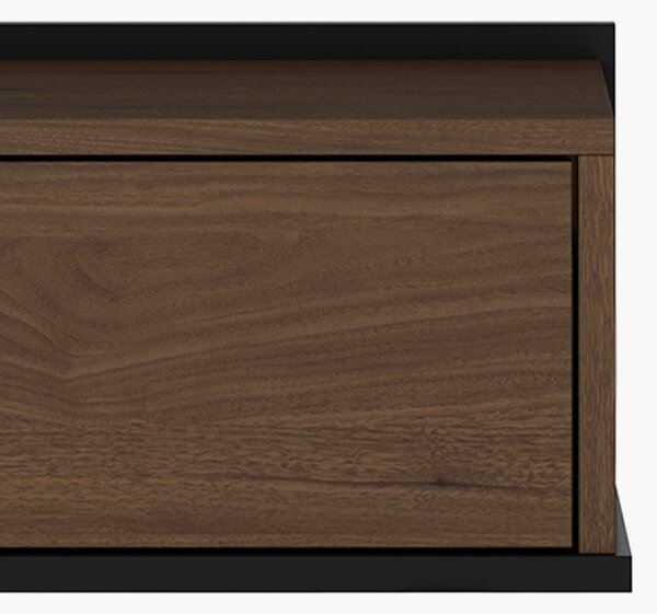 Závesná nočná skrinka Zenar so zásuvkou 50 cm - elegantný orech / čierna
