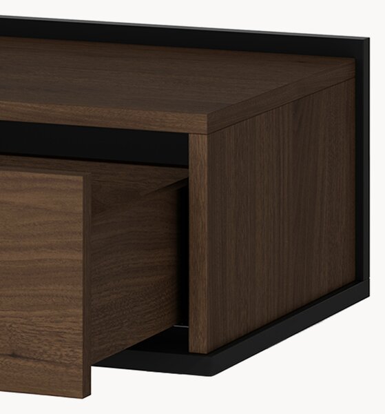 Závesná nočná skrinka Zenar so zásuvkou 50 cm - elegantný orech / čierna