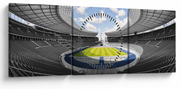Obraz - futbalový štadión (s hodinami) (90x30 cm)