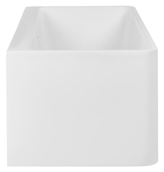 Voľne stojaca vaňa biela solid surface 160 cm s tenkým okrajom moderný štýl kúpeľňa
