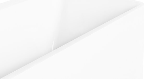 Voľne stojaca vaňa biela solid surface 160 cm s tenkým okrajom moderný štýl kúpeľňa