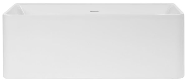Voľne stojaca vaňa biela solid surface 160 cm s tenkým okrajom moderný štýl kúpeľňa