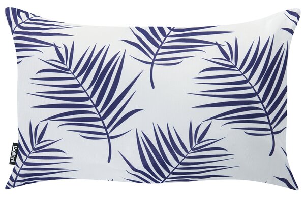 Sada 3 vonkajších dekoratívnych vankúšov biela tmavomodrá polyester moderný štýl záhrada exteriér