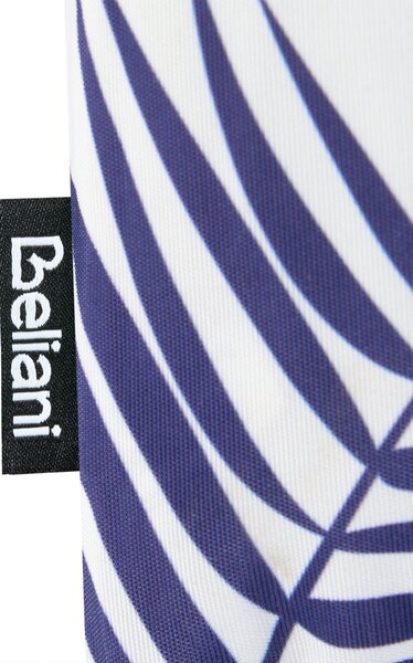 Sada 3 vonkajších dekoratívnych vankúšov biela tmavomodrá polyester moderný štýl záhrada exteriér