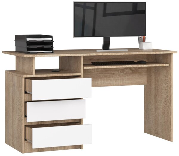 Kancelársky stôl CLP 135 cm sonoma / biely