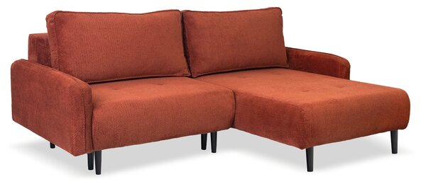 Rohová rozkladacia sedačka s úložným priestorom Meta - terracotta Strana: Ľavá
