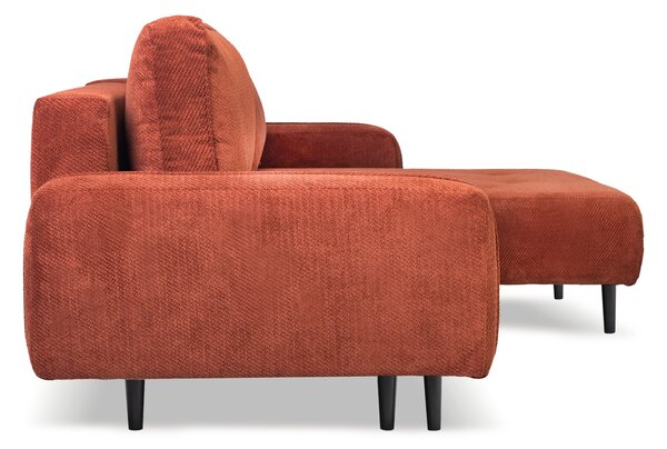 Rohová rozkladacia sedačka s úložným priestorom Meta - terracotta Strana: Ľavá