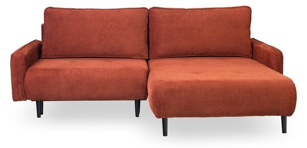 Rohová rozkladacia sedačka s úložným priestorom Meta - terracotta Strana: Ľavá